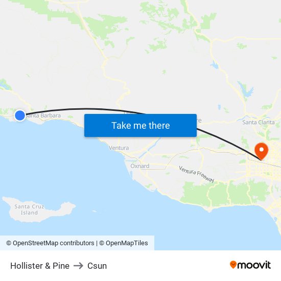 Hollister & Pine to Csun map