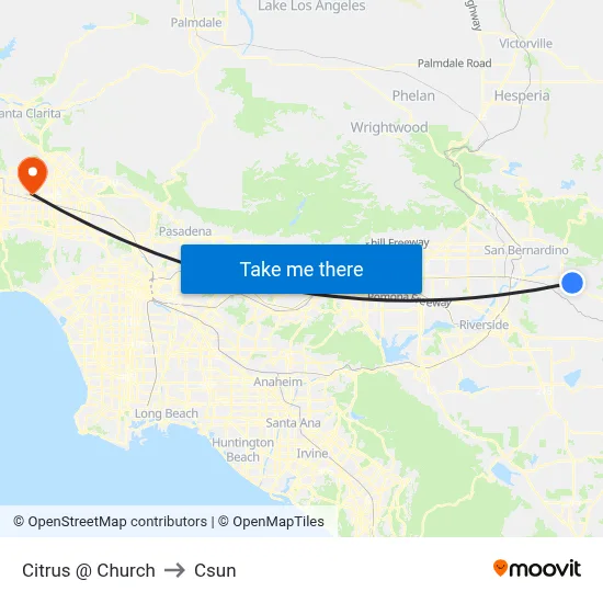 Citrus @ Church to Csun map