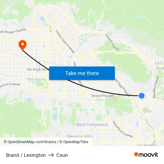 Brand / Lexington to Csun map