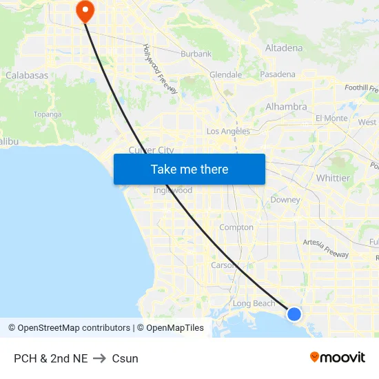 PCH & 2nd NE to Csun map