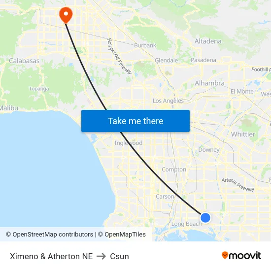 Ximeno & Atherton NE to Csun map