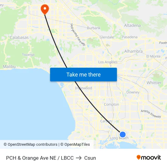 PCH & Orange Ave NE / LBCC to Csun map