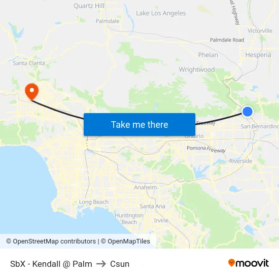 SbX - Kendall @ Palm to Csun map