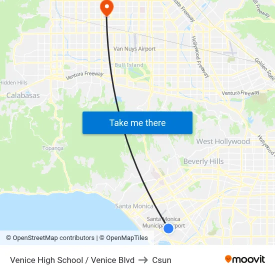 Venice High School / Venice Blvd to Csun map