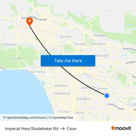 Imperial Hwy/Studebaker Rd to Csun map