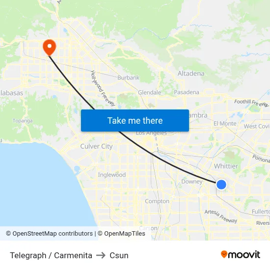 Telegraph / Carmenita to Csun map