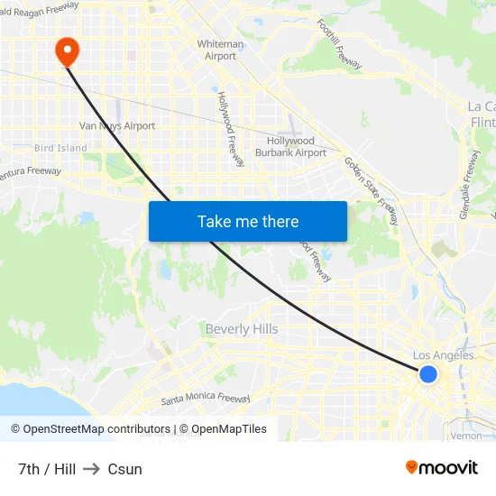7th / Hill to Csun map