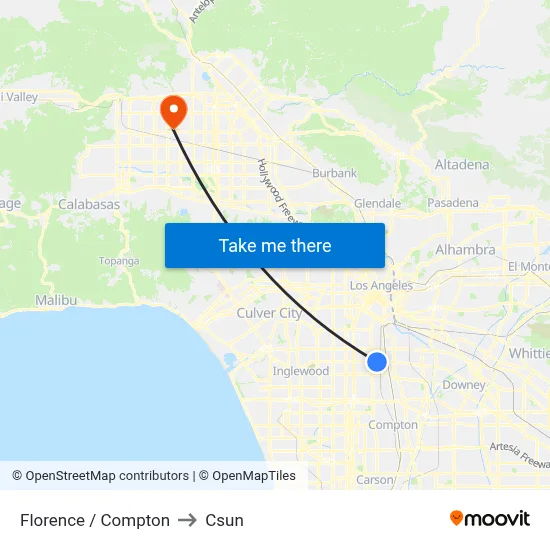 Florence / Compton to Csun map