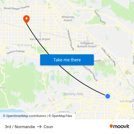 3rd / Normandie to Csun map