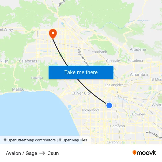Avalon / Gage to Csun map
