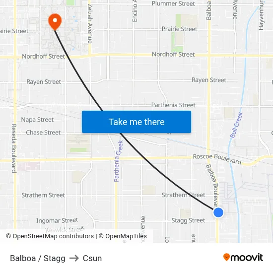 Balboa / Stagg to Csun map