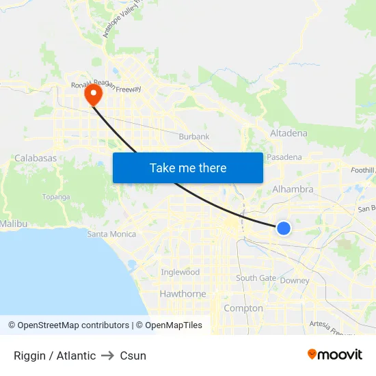 Riggin / Atlantic to Csun map
