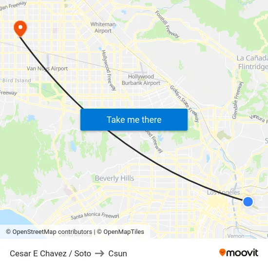 Cesar E Chavez / Soto to Csun map