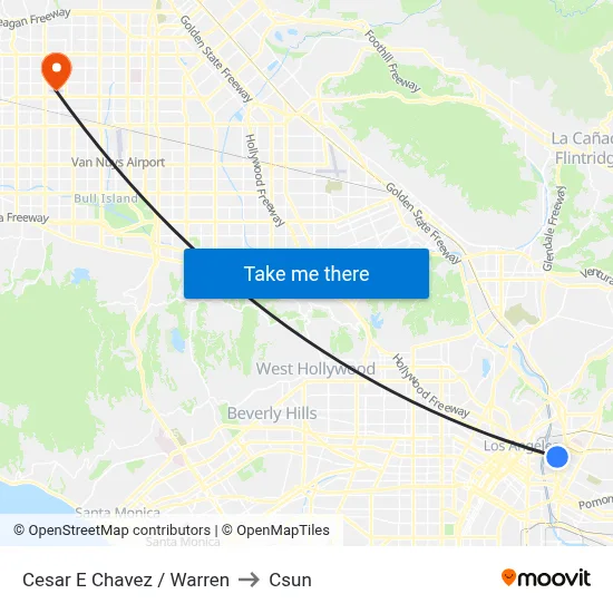 Cesar E Chavez / Warren to Csun map