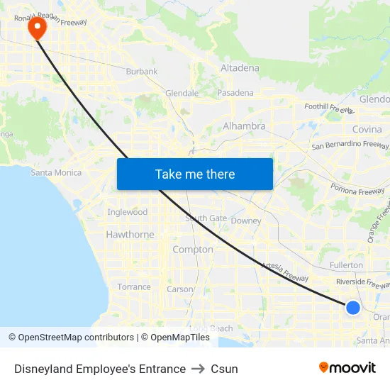 Disneyland Employee's Entrance to Csun map
