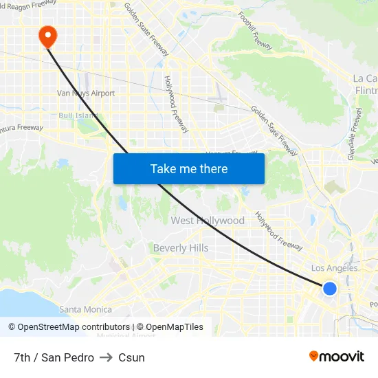 7th / San Pedro to Csun map