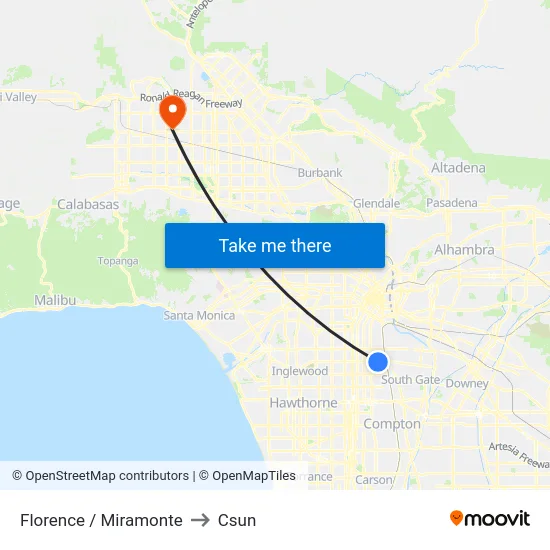 Florence / Miramonte to Csun map