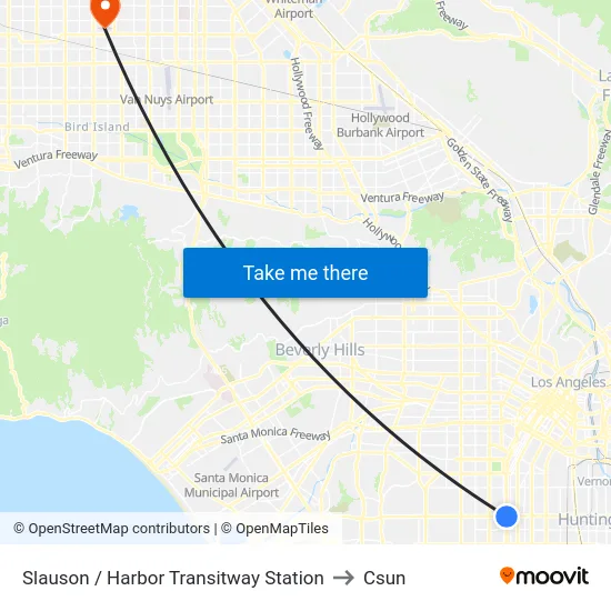 Slauson / Harbor Transitway Station to Csun map