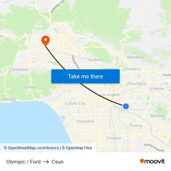 Olympic / Ford to Csun map