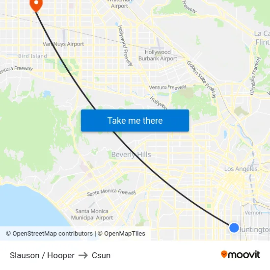 Slauson / Hooper to Csun map