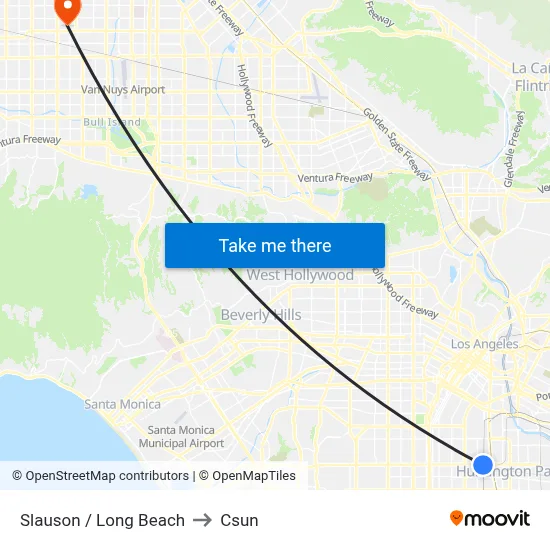 Slauson / Long Beach to Csun map