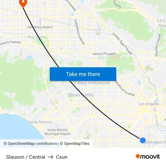 Slauson / Central to Csun map