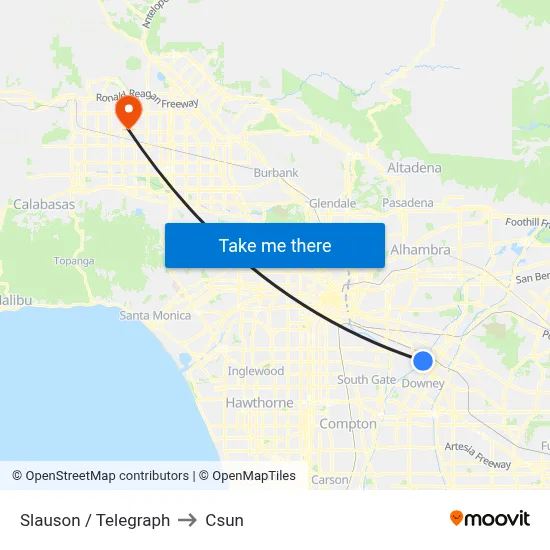 Slauson / Telegraph to Csun map