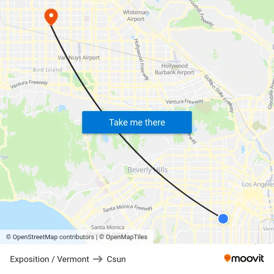 Exposition / Vermont to Csun map