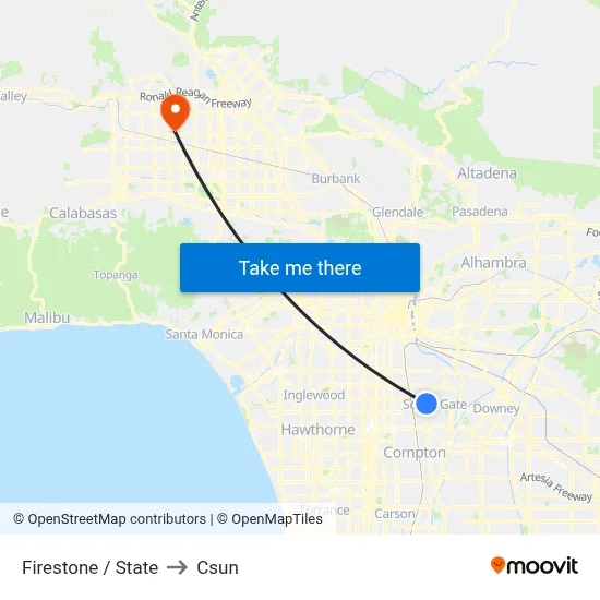 Firestone / State to Csun map