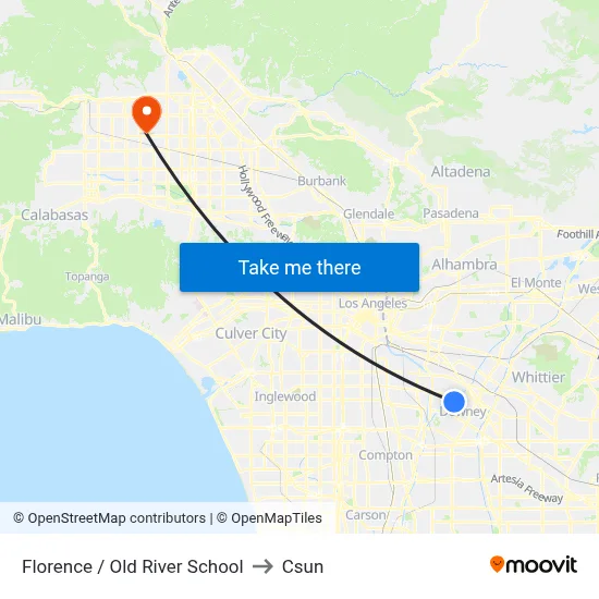 Florence / Old River School to Csun map