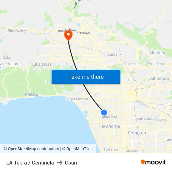 LA Tijera / Centinela to Csun map