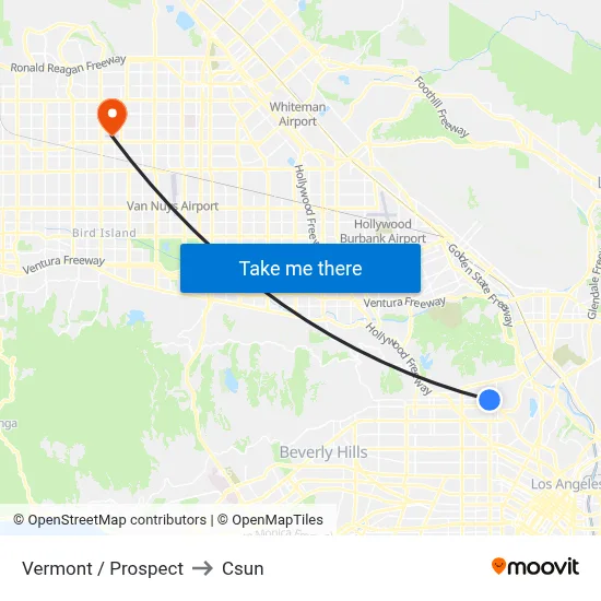 Vermont / Prospect to Csun map