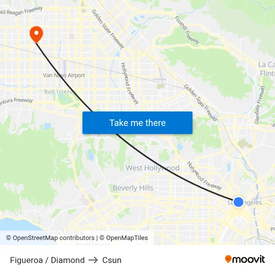 Figueroa / Diamond to Csun map