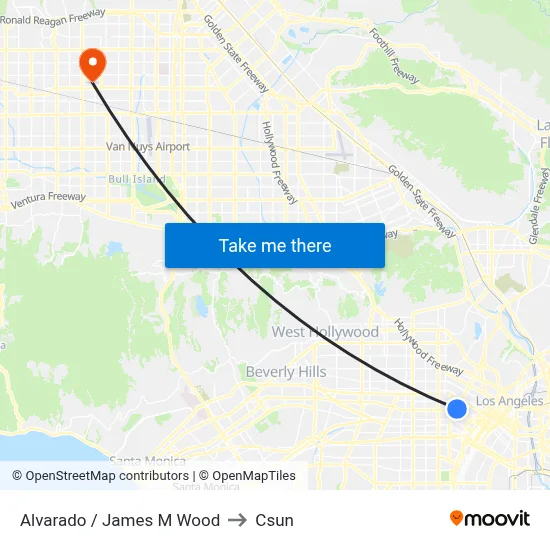 Alvarado / James M Wood to Csun map