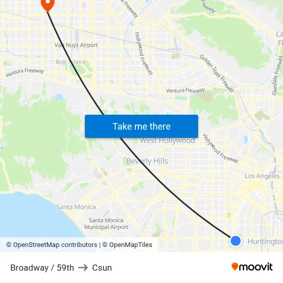 Broadway / 59th to Csun map