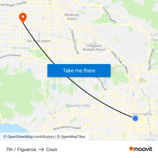 7th / Figueroa to Csun map