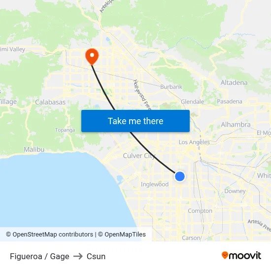 Figueroa / Gage to Csun map