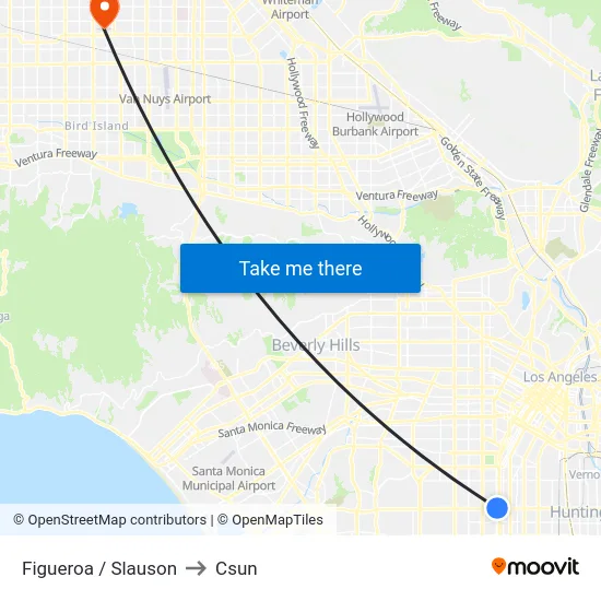 Figueroa / Slauson to Csun map