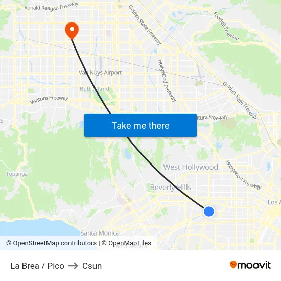 La Brea / Pico to Csun map