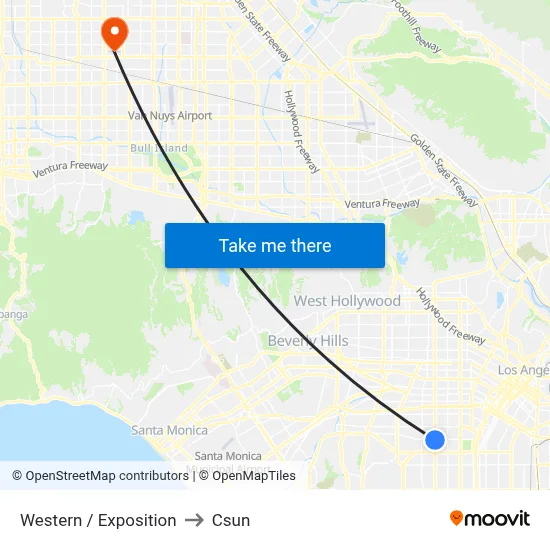 Western / Exposition to Csun map