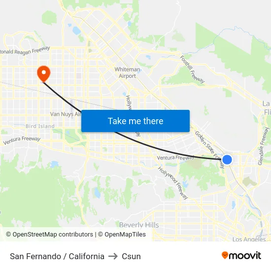 San Fernando / California to Csun map