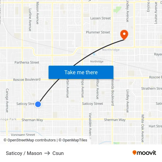 Saticoy / Mason to Csun map