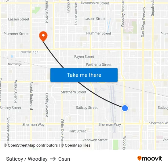 Saticoy / Woodley to Csun map