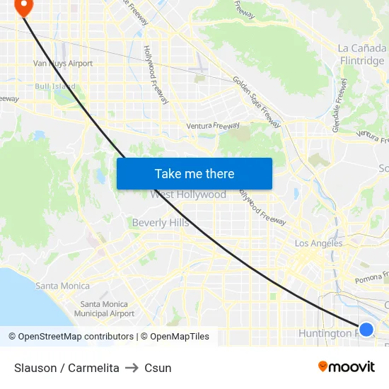 Slauson / Carmelita to Csun map