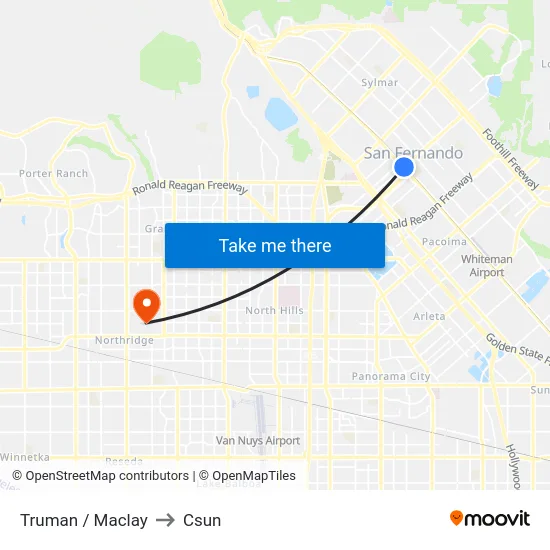 Truman / Maclay to Csun map