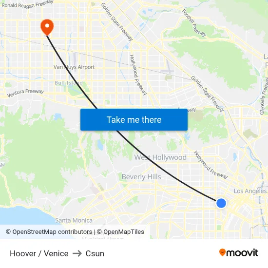 Hoover / Venice to Csun map