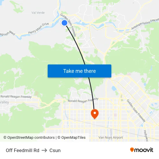 Off Feedmill Rd to Csun map