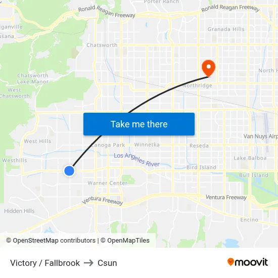 Victory / Fallbrook to Csun map