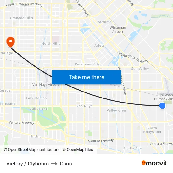 Victory / Clybourn to Csun map
