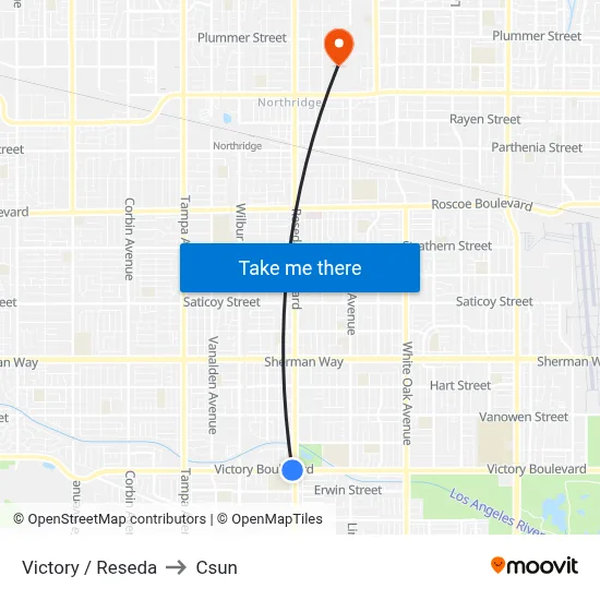 Victory / Reseda to Csun map